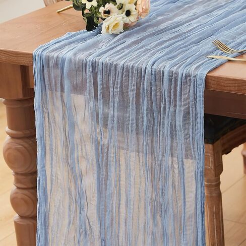 Sage Green Table Runner 10ft Boho Gauze Rustic CheeseceCloth Table Runner for Baby Shower Wedding Party Decor in Kuwait