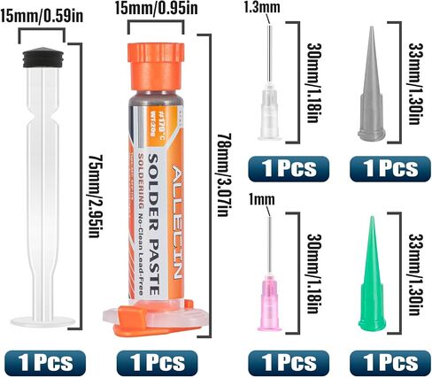 Sn96.5/Ag3/Cu0.5 20g Lead Free Solder Paste 217℃ No Clean High Temp Solders Pastes for Electronics Sn96.5% Ag3% Cu0.5% Flux for SMD/BGA/SMT/IC/LED/PCB Repair (Pack of 1Pcs) in Kuwait
