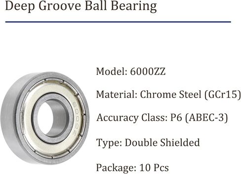 5Pcs 698ZZ Deep Groove Ball Bearing-[8x19x6mm] Double Shielded Bearing for Industrial Equipment, Motors, Machines, Stainless Steel in Kuwait