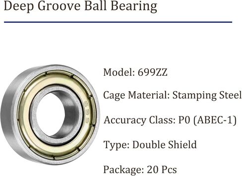 5Pcs 698ZZ Deep Groove Ball Bearing-[8x19x6mm] Double Shielded Bearing for Industrial Equipment, Motors, Machines, Stainless Steel in Kuwait
