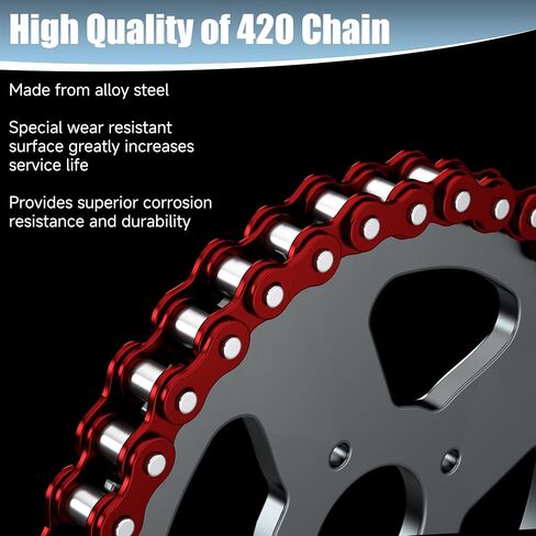 420 سلسلة 42 رابطًا + 90 رابطًا مع قاطع سلسلة دراجة صغيرة لكولمان CT200U BT200X CT200U-EX Baja Warrior MB200 TrailMaster Massimo Mini Bike Predator 212 200cc 196cc 6.5hp Powersports Parts in Kuwait