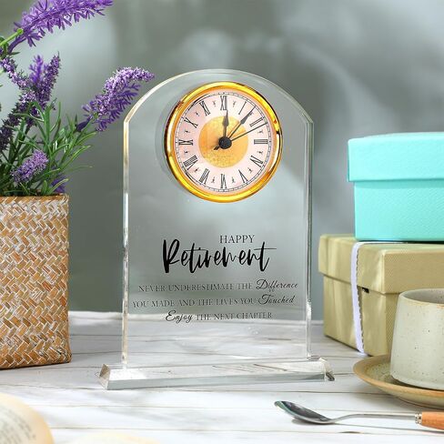 Retirement Clock Retirement Gift for Woman Men Acrylic Crystal Clock Retirement Plaque Congratulations Retired Going Away Farewell Goodbye Presents for Coworkers Leader Friends Teacher Doctor in Saudi Arabia