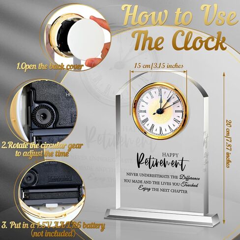 Retirement Clock Retirement Gift for Woman Men Acrylic Crystal Clock Retirement Plaque Congratulations Retired Going Away Farewell Goodbye Presents for Coworkers Leader Friends Teacher Doctor in Saudi Arabia