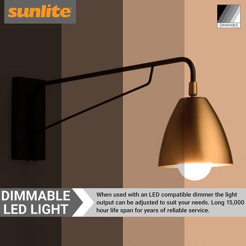 Sunlite A15 E17 LED لمبة LED ، مصابيح كهربائية أساسية متوسطة ، 6 واط (ما يعادل 40 واط) ، 480 لومينات ، قابلة للضايق ، لمروحة السقف ، وتجهيزات الإضاءة ، اللمسات الأخيرة ، المدرجة في ETL ، 6 عدد ، 2700 كيلو أبيض ناعم in Kuwait