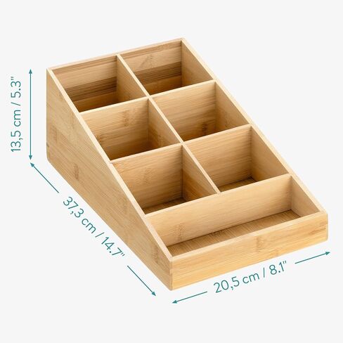 Navaris Coffee Station Organizer 7 Compartments - Coffee Organizer Station for Sugar, Creamer, Cup, Tea - Coffee Bar Organizer for Office and Kitchen Countertop Organization in Kuwait