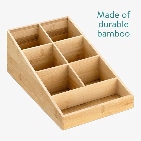 Navaris Coffee Station Organizer 7 Compartments - Coffee Organizer Station for Sugar, Creamer, Cup, Tea - Coffee Bar Organizer for Office and Kitchen Countertop Organization in Kuwait
