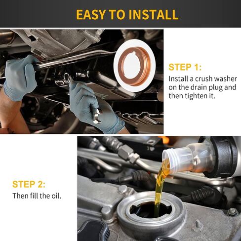 15 PCS Engine Oil Drain Plug Crush Washer Seal Ring Aluminum Gaskets Compatible with Jetta Passat Tiguan Golf CC Audi A3 A4 A5 A6 A7 A8 Q3 Q5 Q7 TT RS7, Replaces N0138157 in Kuwait