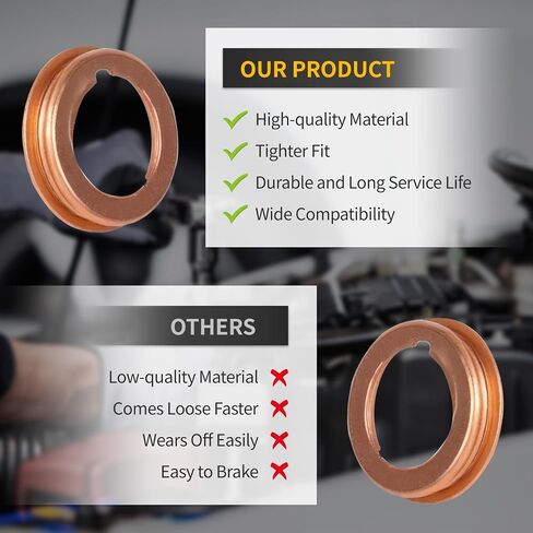 15 PCS Engine Oil Drain Plug Crush Washer Seal Ring Aluminum Gaskets Compatible with Jetta Passat Tiguan Golf CC Audi A3 A4 A5 A6 A7 A8 Q3 Q5 Q7 TT RS7, Replaces N0138157 in Kuwait