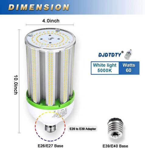 لمبة ضوء Amazon High Brightness LED ， 100W مصباح ضوء الذرة LED ، E26 E39 LED LED مصباح الذرة ، 15000 LUMEN 5000K ضوء النهار 100V ~ 277 فولت مصباح كوب الذرة للذوق in Kuwait