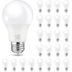 24 عبوة A19 مصابيح LED LED ، لمبة LED مكافئة 60 واط ، مصباح LED White White 5000k ، E26 ، 850 Lumen ، غير قابل للضوء ، مصباح أبيض مشرق 9W