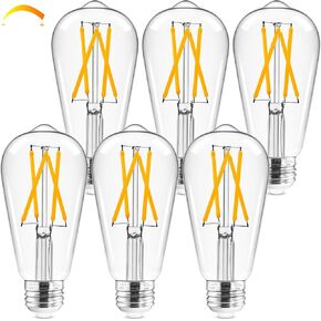Hizashi LED LED Edison Plubs Dimmable ، E26 LED LED 60 Watt ، 2700K White White White ، ST19 ST19 Vintage Light