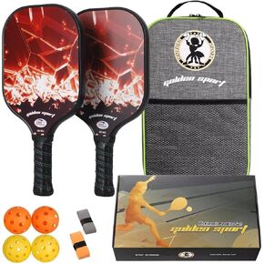 Pickleball Paddles, USAPA Approved, Fiberglass Surface, Pickleball Set Set of 2, Racket, Pickle Racket, Outdoor Pickleball Set, Outdoor Pickleball Games, Carry Bag Pickleball Gifts for Beginners