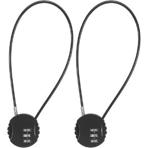 PATIKIL 2 PACK 3 رقم 3 أرقام قفل ، خوذة مستديرة قفل قفل كابل القفل قفل الصالة الرياضية مع قفل مع سلك قفل الفولاذ المرن 1.31 قدم لأمتعة سفر الخزانة ، والفضة