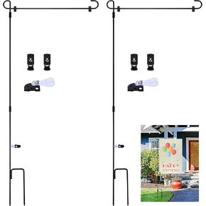 Fepito 3 Pack Garden Flag Poles Metal Garden Flag Holder مع سدادة العلم الحديقة ومقطع مكافحة الرياح لعلم العلم الزخرفي في الهواء الطلق في حديقة الحديقة الفناء