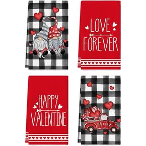 Artoid Mode Red Hearts Love You Valentine's Day Kitchen مناشف أطباق ، 18 × 26 بوصة من مناشف زفاف الزفاف