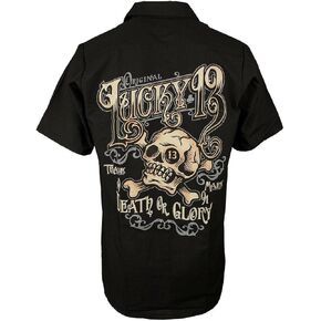 قميص العمل Lucky 13 Skull and Cross Bones Work Shirt, Ye Olde
