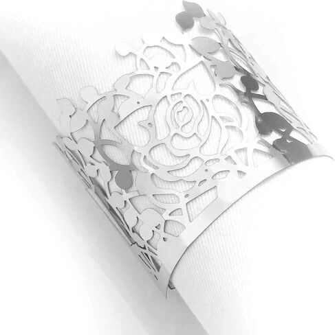 50pcs Laser Cut Butterfly Napkin Rings Holder for Dinners Tables Wedding Anniversray Party Decor Baby Bridal Shower Banquet Supply Sash Bows Tablecloth Paper Napkins (Rose Gold, Laser Cut) in Kuwait