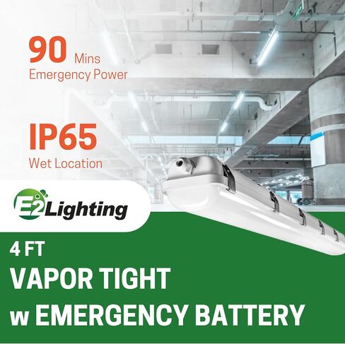 4ft LED Vapor ضيق 50 واط ث/بطارية الطوارئ ، 3xwtage و 3cct 3500k-4000k-5000k Tusable 6000lm 120-277V in Kuwait