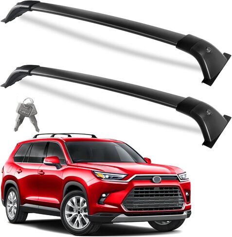 قضبان متقاطعة لحامل السقف Wonderdriver بوزن 220 رطل متوافقة مع Toyota Highlander 2014-2019 XLE Limited & SE & LE Plus & LE مع قضبان متقاطعة معدنية مضادة للسرقة وقابلة للقفل شديدة التحمل، حامل أمتعة أسود على السطح in Saudi Arabia