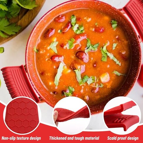 4 Pack Silicone Hot Handle Holder Cover Cast Iron Handle Cover Silicone Pot Holders Heat Resistant Assist Pan Handle Sleeve Non-Slip Pot Handle Covers for Cast Iron Skillet Metal Pan(Black) in Kuwait