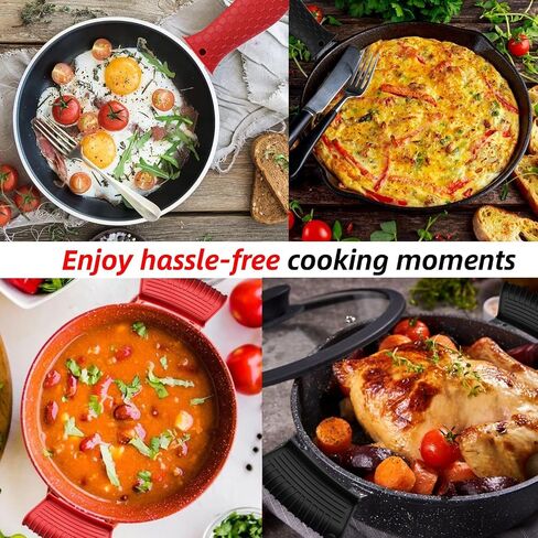 4 Pack Silicone Hot Handle Holder Cover Cast Iron Handle Cover Silicone Pot Holders Heat Resistant Assist Pan Handle Sleeve Non-Slip Pot Handle Covers for Cast Iron Skillet Metal Pan(Black) in Kuwait