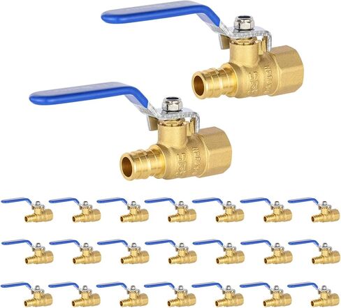 (Pack of 2) EFIELD Cold Expansion Pex-A 3/4-inch X 3/4 Inch FNPT Brass Shut-off Ball Valve for Pex-A Pipe Connection, ASTM F1960, Blue Lever, cUPC Certified in Kuwait