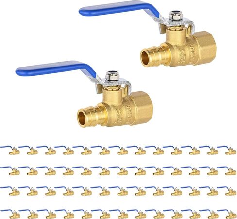 (Pack of 2) EFIELD Cold Expansion Pex-A 3/4-inch X 3/4 Inch FNPT Brass Shut-off Ball Valve for Pex-A Pipe Connection, ASTM F1960, Blue Lever, cUPC Certified in Kuwait