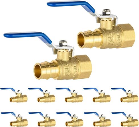 (Pack of 2) EFIELD Cold Expansion Pex-A 3/4-inch X 3/4 Inch FNPT Brass Shut-off Ball Valve for Pex-A Pipe Connection, ASTM F1960, Blue Lever, cUPC Certified in Kuwait