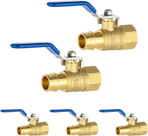 (Pack of 2) EFIELD Cold Expansion Pex-A 3/4-inch X 3/4 Inch FNPT Brass Shut-off Ball Valve for Pex-A Pipe Connection, ASTM F1960, Blue Lever, cUPC Certified in Kuwait