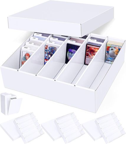 صندوق تخزين بطاقات تداول 5 صفوف ، صندوق تخزين من الورق المقوى 1 مع مقسم لـ MTG ، TCG ، بطاقات رياضية in Kuwait
