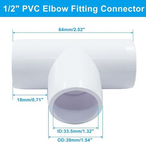 Piutouyar 4 PCS 1 بوصة تي شيرت كوع PVC أنبوب تركيب ، 3 طريقة الأثاث أنابيب موصل PVC كوع موصل ركن الأنبوب in Kuwait