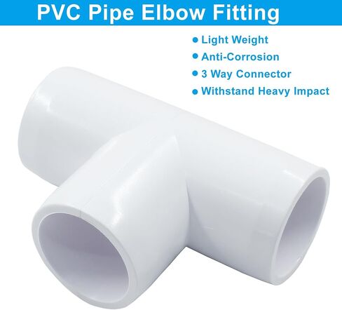 Piutouyar 4 PCS 1 بوصة تي شيرت كوع PVC أنبوب تركيب ، 3 طريقة الأثاث أنابيب موصل PVC كوع موصل ركن الأنبوب in Kuwait