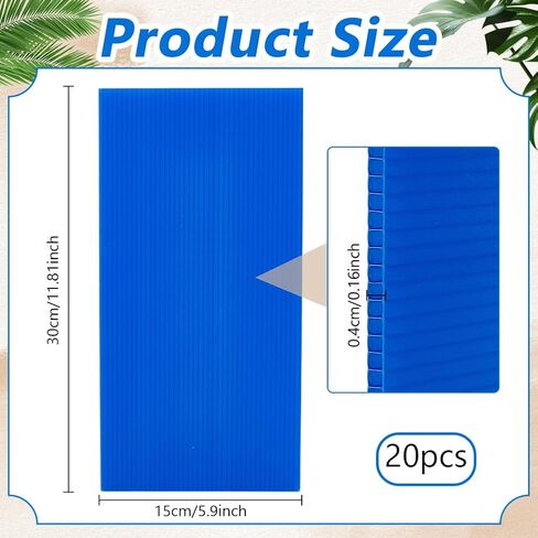 NBEADS 20 Sheets Corrugated Plastic Sheets, 28x21.5cm/11x8.5inch Blank Yard Lawn Signs 3mm Thick Rectangle Corrugated Sign Board Plastic Fluted Sheets for Advertising Board Model DIY Crafts, White in Saudi Arabia