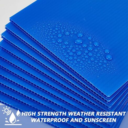 NBEADS 20 Sheets Corrugated Plastic Sheets, 28x21.5cm/11x8.5inch Blank Yard Lawn Signs 3mm Thick Rectangle Corrugated Sign Board Plastic Fluted Sheets for Advertising Board Model DIY Crafts, White in Saudi Arabia