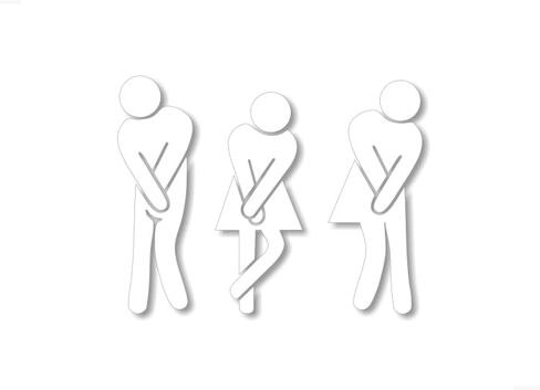 3 Decal Set The Original Gotta Go! Funny Washroom Restroom 7" Black Vinyl Stickers with All Gender Neutral Bathroom Toilet Sign Sticker Decals (3 Solid Black) in Kuwait