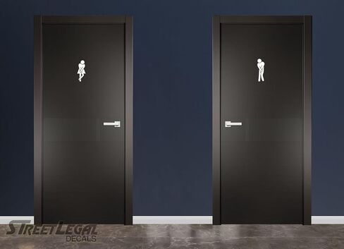 3 Decal Set The Original Gotta Go! Funny Washroom Restroom 7" Black Vinyl Stickers with All Gender Neutral Bathroom Toilet Sign Sticker Decals (3 Solid Black) in Kuwait