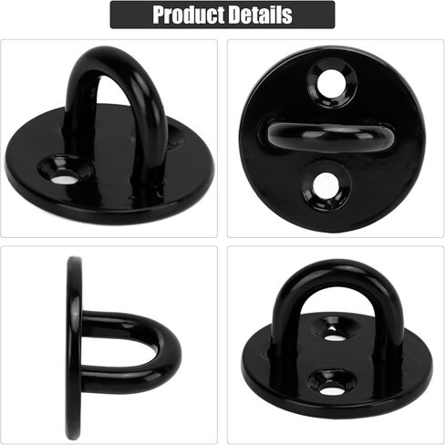 5 قطع 304 من الفولاذ المقاوم للصدأ لوحة العين، لوحة عين دائرية شديدة التحمل، خطافات حلقة تثبيت على الحائط سوداء سميكة، لوحة سقف لوحة العين على شكل حرف U، شماعة تثبيت على السقف (5 مم) in Kuwait