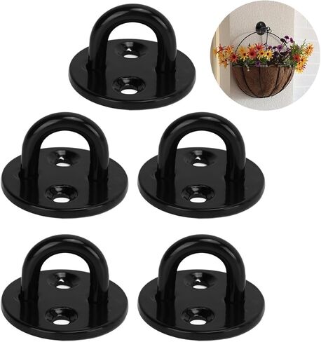 5 قطع 304 من الفولاذ المقاوم للصدأ لوحة العين، لوحة عين دائرية شديدة التحمل، خطافات حلقة تثبيت على الحائط سوداء سميكة، لوحة سقف لوحة العين على شكل حرف U، شماعة تثبيت على السقف (5 مم) in Kuwait