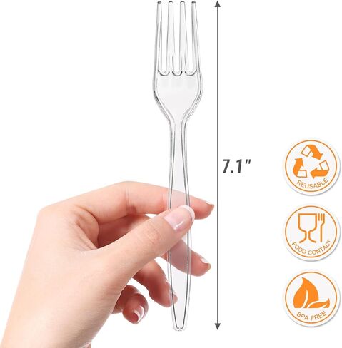 Disposable Plastic Spoons Clear, Pack of 50 Individually Wrapped in Kuwait