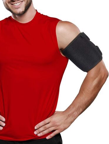 ARMSTRONG AMERICA Bicep Tendonitis Brace, Bicep Band & Upper Arm Compression Sleeve I Triceps & Biceps Muscle Support For Upper Arm Tendonitis Pain Relief Or Bicep Strains (LARGE 10" to 16") in Kuwait