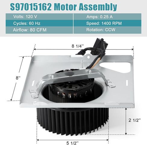 676-D, 678-G/2678F-A Replacement Motor, S97015162 Motor for Broan NuTone 684-D, 2684F-A, 683-C, 763N, 679L, 684NT-A, HD80L, 679-E, 763, HD80NT, 679FL-C, FL2679F-A, 741SNNT Bathroom Exhaust Fan Motor in Kuwait