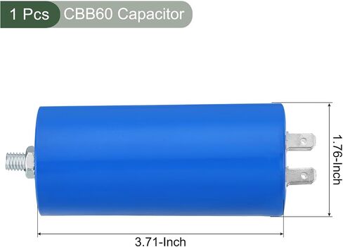 YOKIVE 14uF CBB60 Capacitor with 4 Pins Screw, AC 250V(Blue, 70 x 40mm) in Kuwait