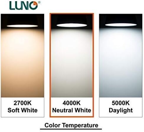 LUNO A19 Dimmable LED Bulb, 9.5W (60W Equivalent), 800 Lumens, 5000K (Daylight), Medium Base (E26),UL & Energy Star (4-Pack) in Kuwait