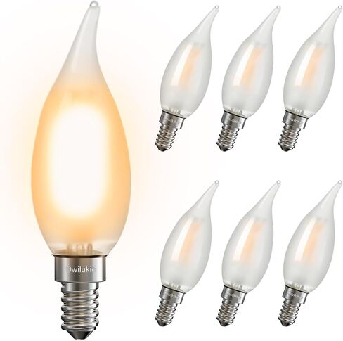 مصابيح الضوء المتجمد الثريا 4W (ما يعادل 40W) ، شمعة Candelabra E12 LED لمبة LOD BAND ناعمة اللون الأبيض الدافئ 2700 كيلو in Kuwait