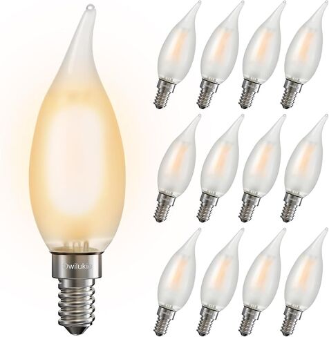 مصابيح الضوء المتجمد الثريا 4W (ما يعادل 40W) ، شمعة Candelabra E12 LED لمبة LOD BAND ناعمة اللون الأبيض الدافئ 2700 كيلو in Kuwait
