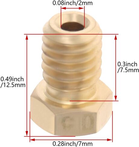 MROMAX MK8 E3D FOOSLES-0.5MM 3D الطابعة النحاسية المدببة بثقاء البثق المقاومة لخيوط 3 مم V5-V6 M6 3D الطابعة 4pcs in Kuwait