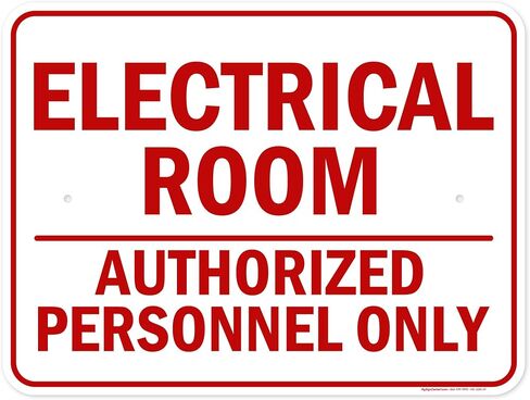 Electrical Room Authorized Personnel Only Sign, 10x14 Inches, Rust Free .040 Aluminum, Fade Resistant, Made in USA by My Sign Center in Kuwait