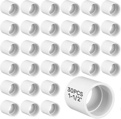Retisee 30 Pcs 1 Inch PVC Pipe Coupling Adapter, Pipe Fitting Connector, Furniture Build Grade White PVC Connectors, SCH40 (Socket x Socket) for Home Industrial Use in Kuwait