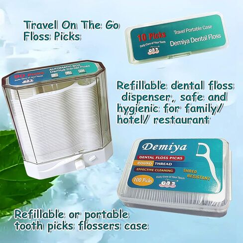 Floss Picks Travel Dental Floss Picks 40 Count Professional Flossers for Adult Unflavored Flossing Sticks 4 Cases with Portable Case Durable Tooth Pick for Teeth Cleaning and Oral Care in Saudi Arabia