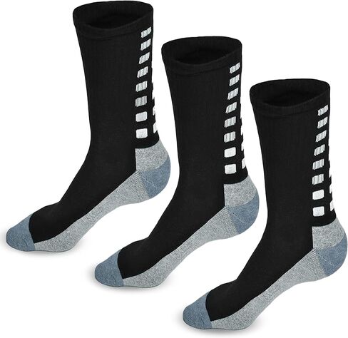 Grip Socks - Anti-Slip Non-Slip Comfortable Socks for Football, Basketball, Running, Yoga, and Athletic Use - Multicolor Medium Pack of 3 for Men & Women in Kuwait